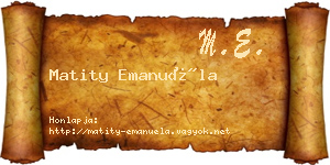 Matity Emanuéla névjegykártya